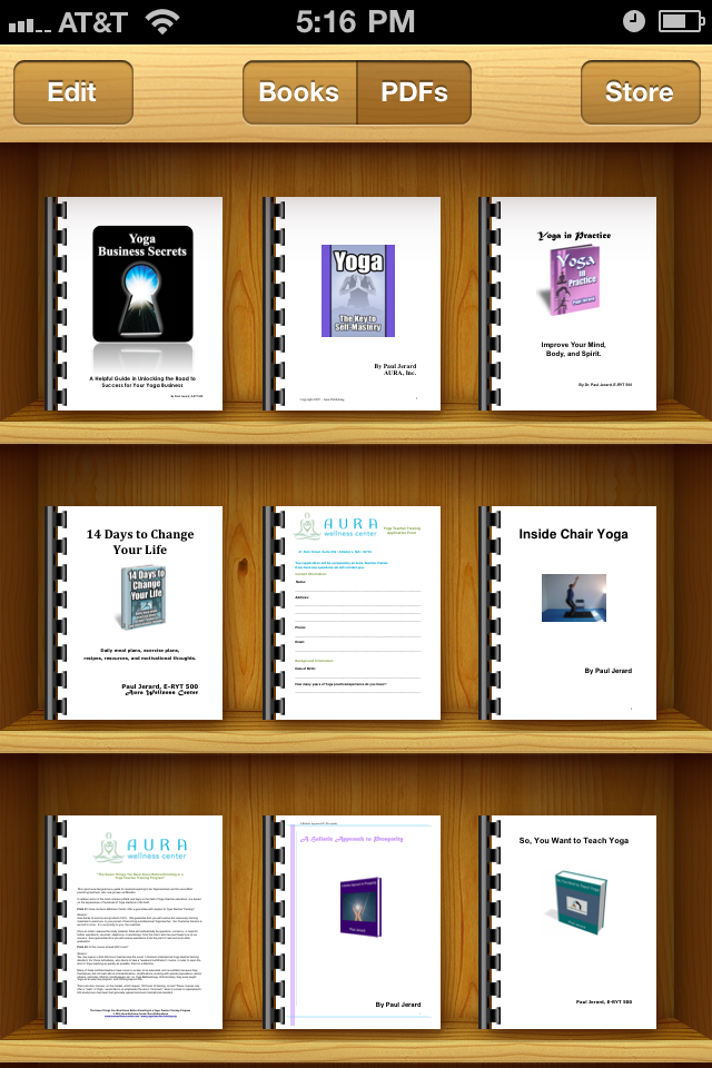 e-Books in iBooks for yoga teacher training