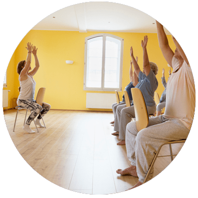 teaching yoga at senior centers